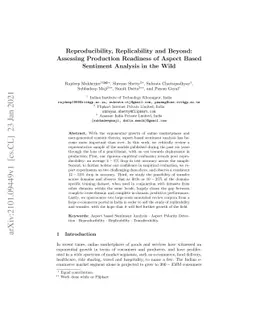 Reproducibility, Replicability and Beyond: Assessing Production
  Readiness of Aspect Based Sentiment Analysis in the Wild