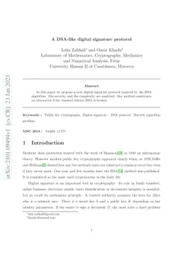 A DSA-like digital signature protocol