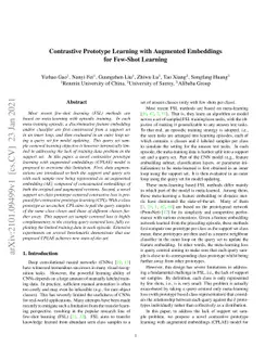 Contrastive Prototype Learning with Augmented Embeddings for Few-Shot
  Learning