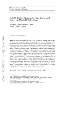 ReliefE: Feature Ranking in High-dimensional Spaces via Manifold
  Embeddings