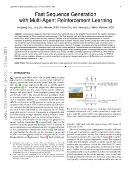 Fast Sequence Generation with Multi-Agent Reinforcement Learning
