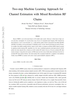 Two-step Machine Learning Approach for Channel Estimation with Mixed
  Resolution RF Chains