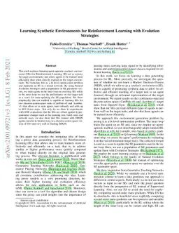 Learning Synthetic Environments for Reinforcement Learning with
  Evolution Strategies