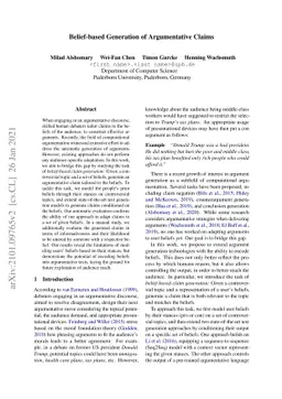 Belief-based Generation of Argumentative Claims