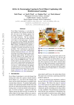 ECOL-R: Encouraging Copying in Novel Object Captioning with
  Reinforcement Learning