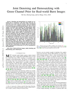Joint Denoising and Demosaicking with Green Channel Prior for Real-world
  Burst Images