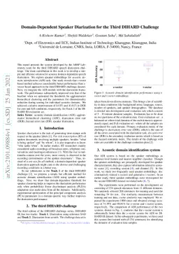 Domain-Dependent Speaker Diarization for the Third DIHARD Challenge