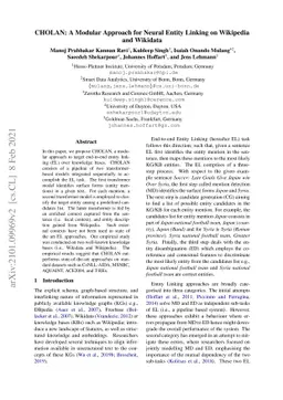 CHOLAN: A Modular Approach for Neural Entity Linking on Wikipedia and
  Wikidata