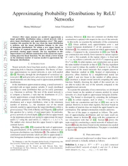 Approximating Probability Distributions by ReLU Networks