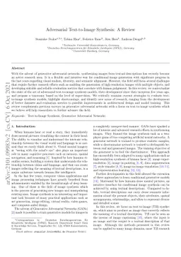 Adversarial Text-to-Image Synthesis: A Review