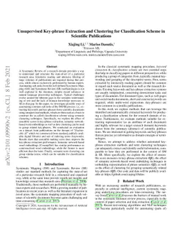 Unsupervised Key-phrase Extraction and Clustering for Classification
  Scheme in Scientific Publications