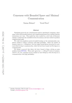 Consensus with Bounded Space and Minimal Communication