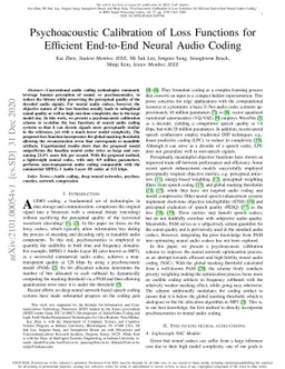 Psychoacoustic Calibration of Loss Functions for Efficient End-to-End
  Neural Audio Coding