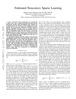 Federated Nonconvex Sparse Learning