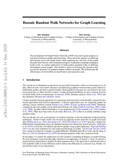 Bosonic Random Walk Networks for Graph Learning