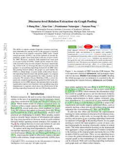 Discourse-level Relation Extraction via Graph Pooling