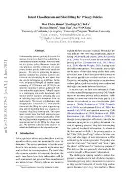 Intent Classification and Slot Filling for Privacy Policies