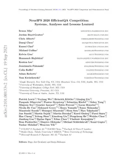 NeurIPS 2020 EfficientQA Competition: Systems, Analyses and Lessons
  Learned