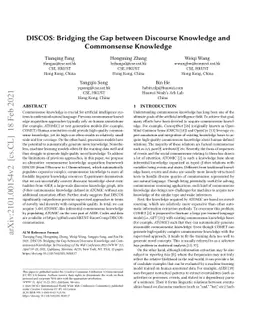 DISCOS: Bridging the Gap between Discourse Knowledge and Commonsense
  Knowledge