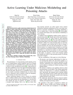 Active Learning Under Malicious Mislabeling and Poisoning Attacks