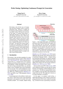 Prefix-Tuning: Optimizing Continuous Prompts for Generation