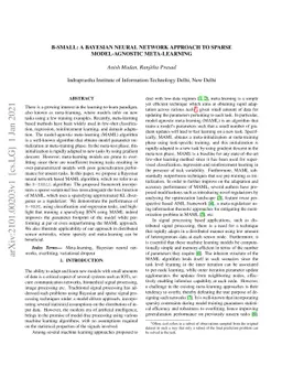 B-SMALL: A Bayesian Neural Network approach to Sparse Model-Agnostic
  Meta-Learning