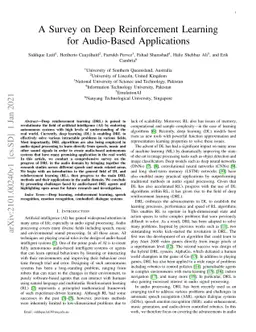 A Survey on Deep Reinforcement Learning for Audio-Based Applications