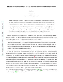 A General Counterexample to Any Decision Theory and Some Responses