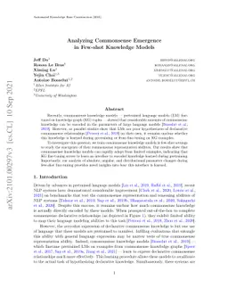 Analyzing Commonsense Emergence in Few-shot Knowledge Models