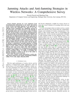 Jamming Attacks and Anti-Jamming Strategies in Wireless Networks: A
  Comprehensive Survey