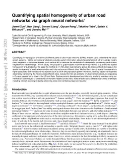 Quantifying Spatial Homogeneity of Urban Road Networks via Graph Neural
  Networks