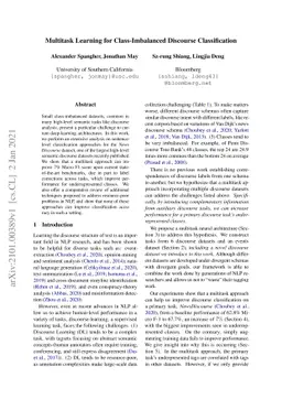 Multitask Learning for Class-Imbalanced Discourse Classification
