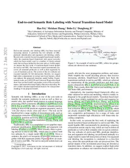 End-to-end Semantic Role Labeling with Neural Transition-based Model