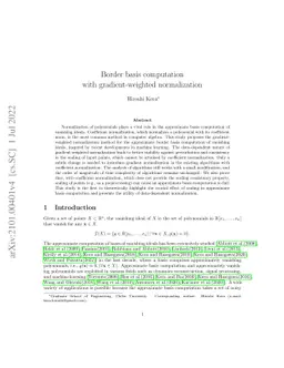 Border basis computation with gradient-weighted normalization