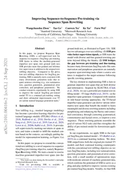 Improving Sequence-to-Sequence Pre-training via Sequence Span Rewriting
