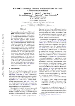 KM-BART: Knowledge Enhanced Multimodal BART for Visual Commonsense
  Generation