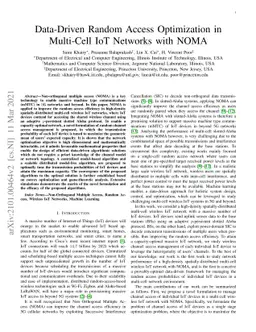 Data-Driven Random Access Optimization in Multi-Cell IoT Networks with
  NOMA