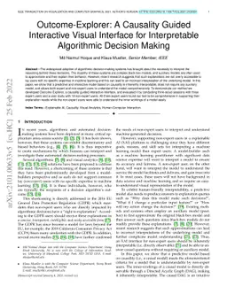 Outcome-Explorer: A Causality Guided Interactive Visual Interface for
  Interpretable Algorithmic Decision Making