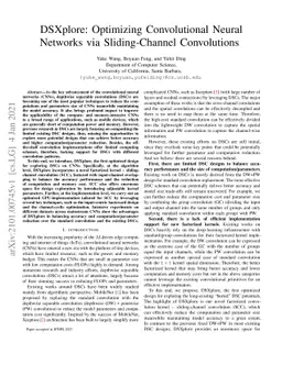 DSXplore: Optimizing Convolutional Neural Networks via Sliding-Channel
  Convolutions