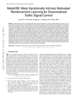 MetaVIM: Meta Variationally Intrinsic Motivated Reinforcement Learning
  for Decentralized Traffic Signal Control