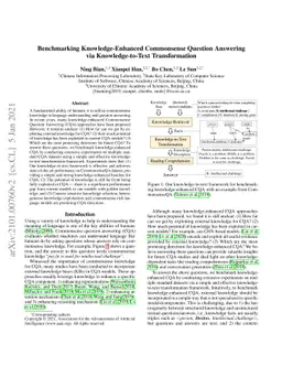 Benchmarking Knowledge-Enhanced Commonsense Question Answering via
  Knowledge-to-Text Transformation