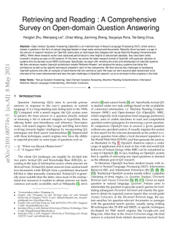 Retrieving and Reading: A Comprehensive Survey on Open-domain Question
  Answering