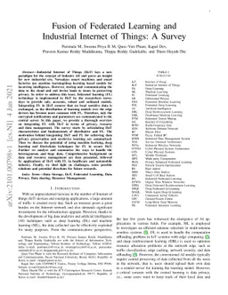 Fusion of Federated Learning and Industrial Internet of Things: A Survey