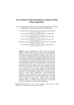 Eye Tracking to Understand Impact of Aging on Mobile Phone Applications