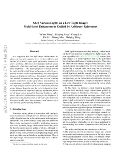 Shed Various Lights on a Low-Light Image: Multi-Level Enhancement Guided
  by Arbitrary References