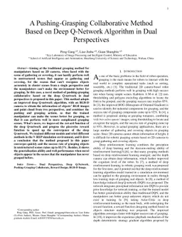 A Pushing-Grasping Collaborative Method Based on Deep Q-Network
  Algorithm in Dual Perspectives