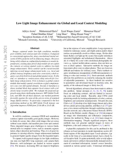 Low Light Image Enhancement via Global and Local Context Modeling