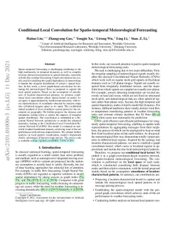 Conditional Local Convolution for Spatio-temporal Meteorological
  Forecasting