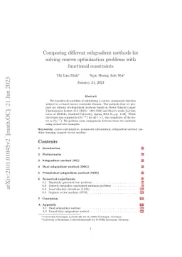 Comparing different subgradient methods for solving convex optimization
  problems with functional constraints