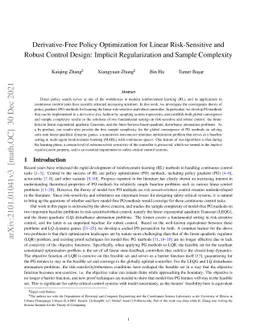 Derivative-Free Policy Optimization for Linear Risk-Sensitive and Robust
  Control Design: Implicit Regularization and Sample Complexity